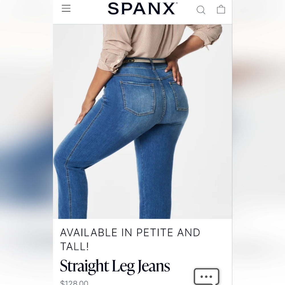 SPANX Straight Leg Jeans in Medium Blue Denim New with tag!